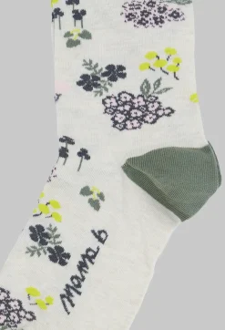 Mama B Socks^Basso F Floral Socks in Mastice