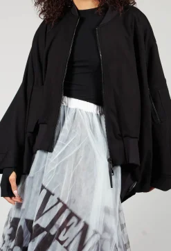 Nostra Santissima Jackets^Batwing Sleeved Jacket with Asymmetric Hem in Black
