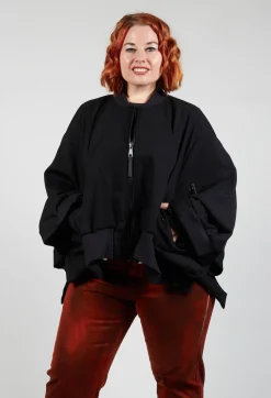 Nostra Santissima Jackets^Batwing Sleeved Jacket with Asymmetric Hem in Black