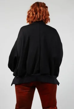 Nostra Santissima Jackets^Batwing Sleeved Jacket with Asymmetric Hem in Black