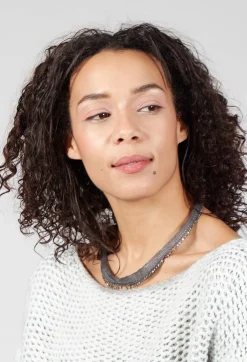 Petra Meiren Necklaces^Beaded Mesh Choker in Grey