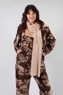 Les Ours Jackets^Begonia Jacket in Velour Fleur Chocolat