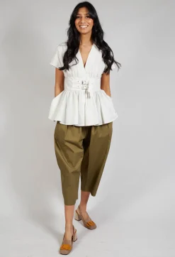 Mei Meij Shirts & Blouses^Belt Front Blouse in Cream