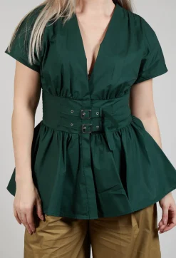 Mei Meij Shirts & Blouses^Belt Front Blouse in Green