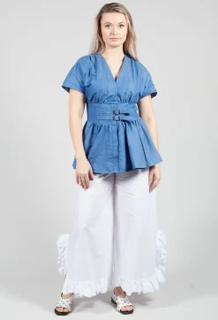 Mei Meij Shirts & Blouses^Belt Front Blouse in Light Denim