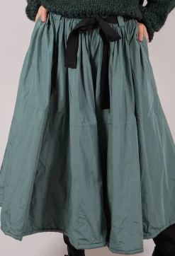 Les Filles d'Ailleurs Skirts^Belted Full Skirt in Sage Green