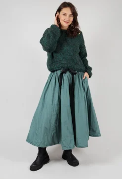 Les Filles d'Ailleurs Skirts^Belted Full Skirt in Sage Green