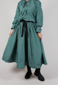 Les Filles d'Ailleurs Skirts^Belted Full Skirt in Sage Green