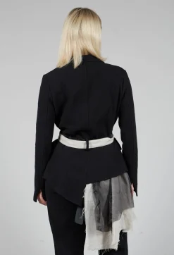 Sanctamuerte Jackets^Belted Linen Jacket in Nero