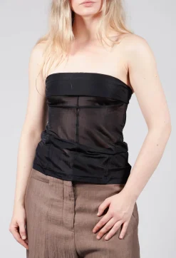 Malloni Tops^Berchet Jersey Strapless in Black