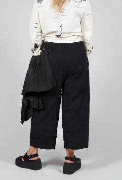 Aleksandr Manamis Trousers^Bias Front Culottes in Black