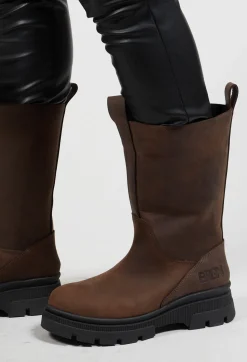 BRGN Boots^Biker Boots in Chocolate Brown