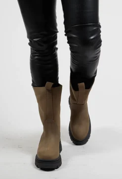 BRGN Boots^Biker Boots in Lizard Green