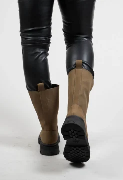 BRGN Boots^Biker Boots in Lizard Green
