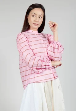 Sfizio Tops^Bishop Sleeve Blouse in Desert Pink