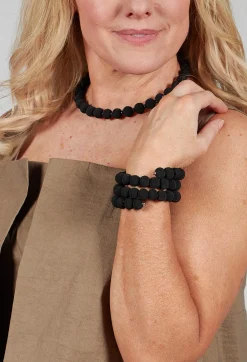 Narratives Bracelets^Black Springwire Woven Ball Bracelet