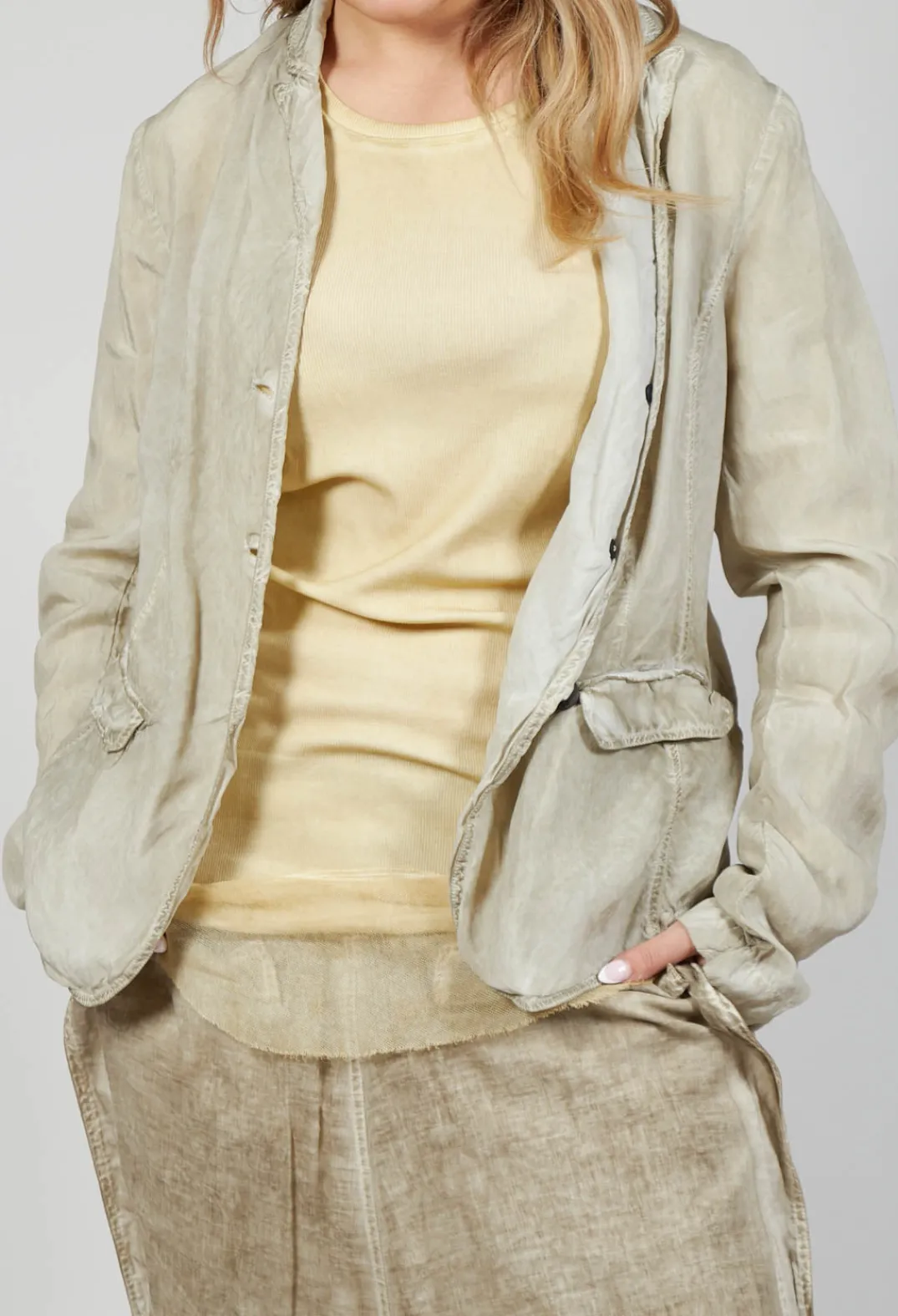 Rundholz Mainline Jackets^Bleached Jacket in Straw Cloud