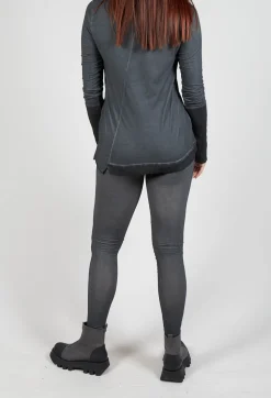 Rundholz Dip Leggings^Bleached Stitch Leggings in Coal Cloud