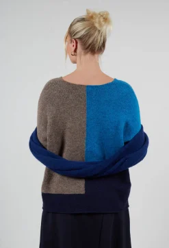 Operificio Neirami Jumpers^Block Colour Jumper in Crusca Sky and Blu