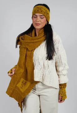 Butapana Scarves^Block Wool Scarf in Mustard
