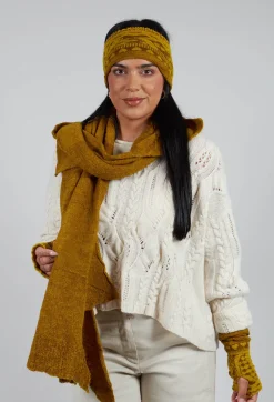 Butapana Scarves^Block Wool Scarf in Mustard