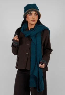 Butapana Scarves^Block Wool Scarf in Turquoise
