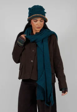 Butapana Scarves^Block Wool Scarf in Turquoise