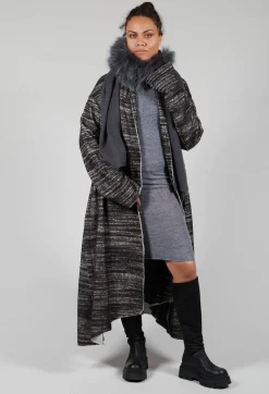 a_me Coats^Bloom Coat in Black and White
