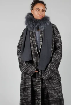 a_me Coats^Bloom Coat in Black and White