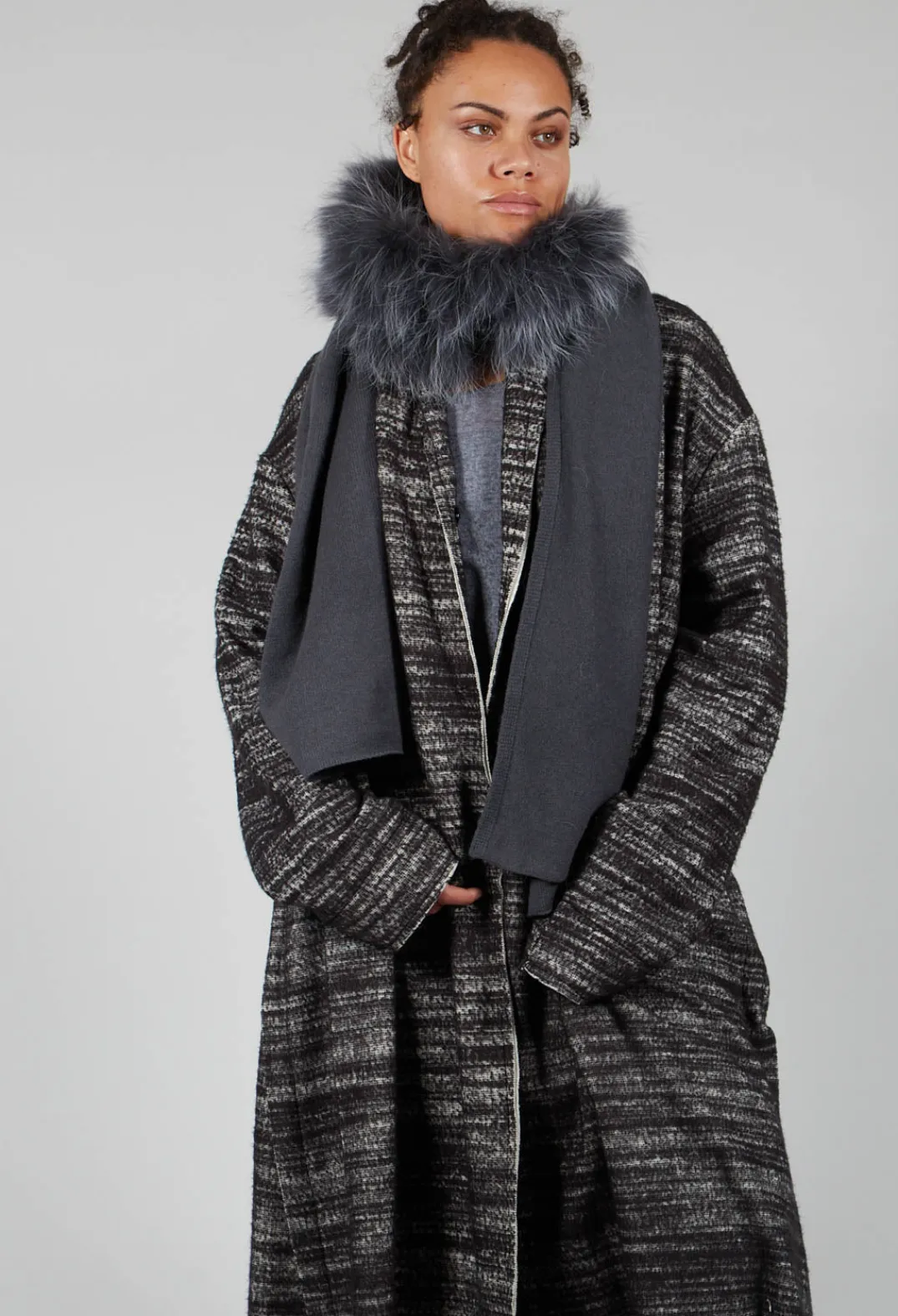 a_me Coats^Bloom Coat in Black and White