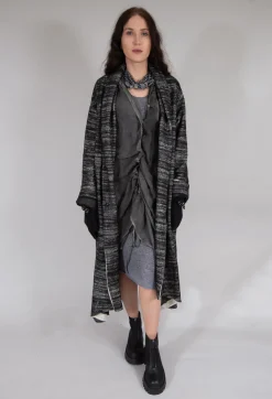 a_me Coats^Bloom Coat in Black and White