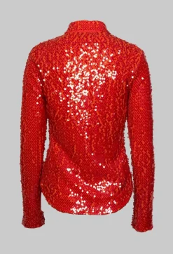 Beatrice B Shirts & Blouses^Blouse with Sequin Detail in Red