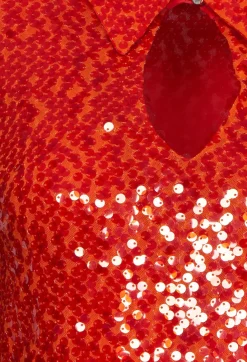 Beatrice B Shirts & Blouses^Blouse with Sequin Detail in Red