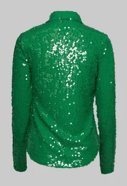 Beatrice B Shirts & Blouses^Blouse with Sequin Detail in Green