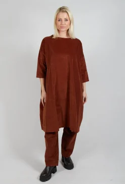 Album Di Famiglia Dresses^Boat Neck Dress V in Rust