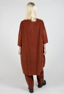 Album Di Famiglia Dresses^Boat Neck Dress V in Rust