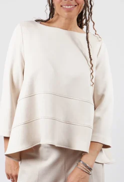 Mei Meij Shirts & Blouses^Boat Neck Top in Sandshell