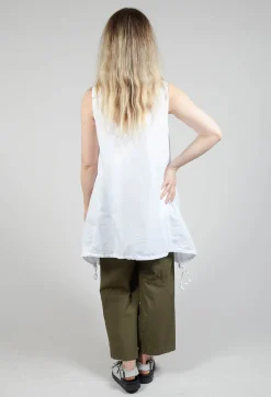 Amici Tops^Boat Neckline Top in Bianco