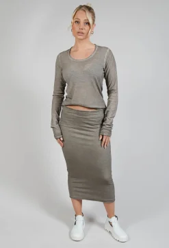 Rundholz Mainline Skirts^Bodycon Pencil Skirt in Hay Cloud