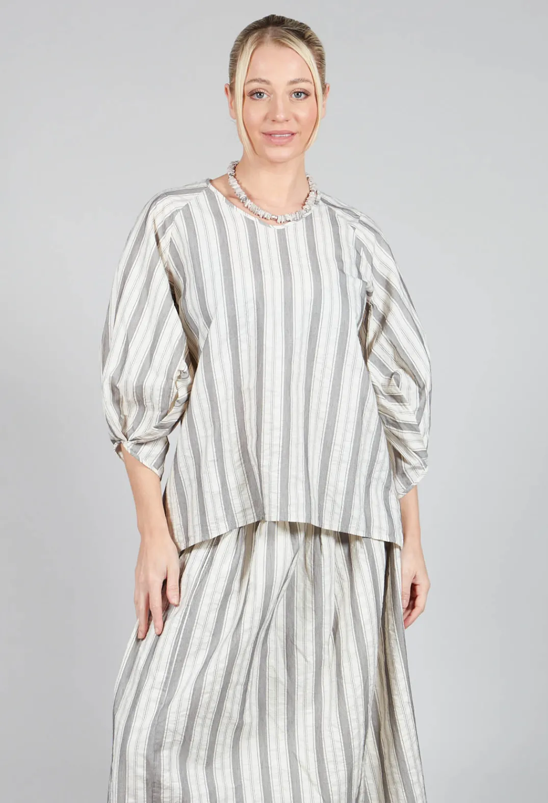 Aequamente Shirts & Blouses^Bohemian Blouse in Black Stripe
