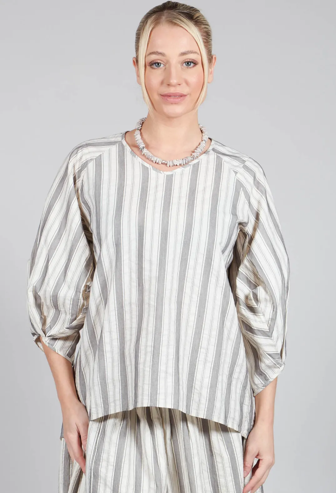 Aequamente Shirts & Blouses^Bohemian Blouse in Black Stripe