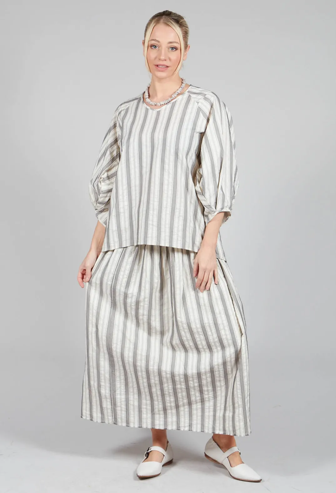 Aequamente Shirts & Blouses^Bohemian Blouse in Black Stripe