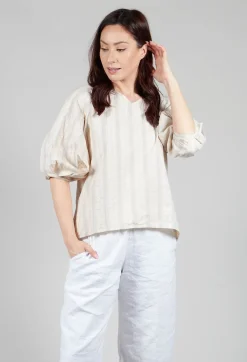 Aequamente Shirts & Blouses^Bohemian Blouse in Grey Stripe