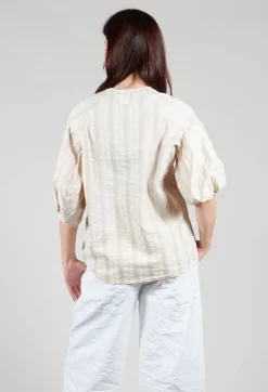 Aequamente Shirts & Blouses^Bohemian Blouse in Grey Stripe