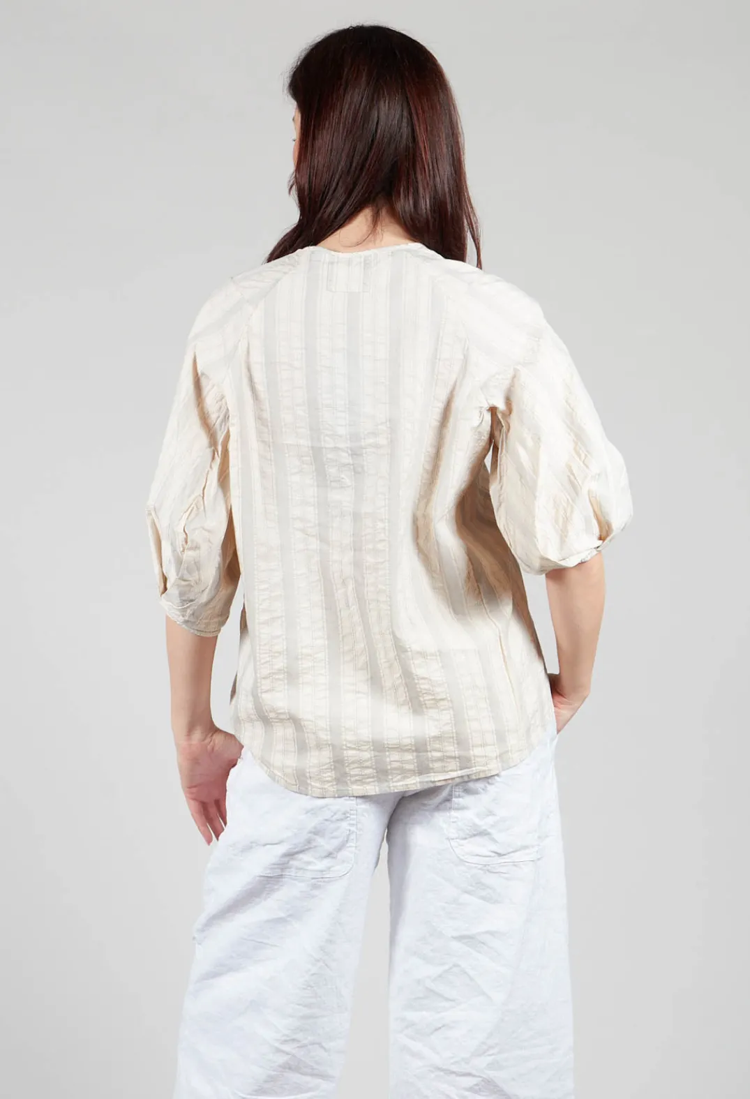 Aequamente Shirts & Blouses^Bohemian Blouse in Grey Stripe