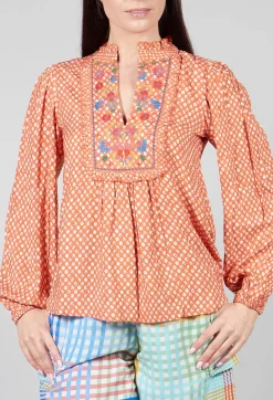 Conditions Apply Tops^Bohemian Style Blouse in Orange