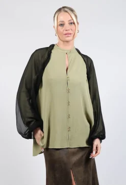 T.ba Tops^Bolero Sleeves in Black
