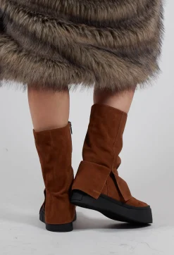 Lofina Boots^Boots with Fold Over Feature in London Brown