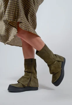 Lofina Boots^Boots with Fold Over Feature in London Forest