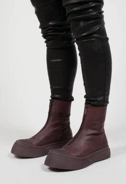 Lofina Boots^Boots With Front Zip in Gasoline Melanzana